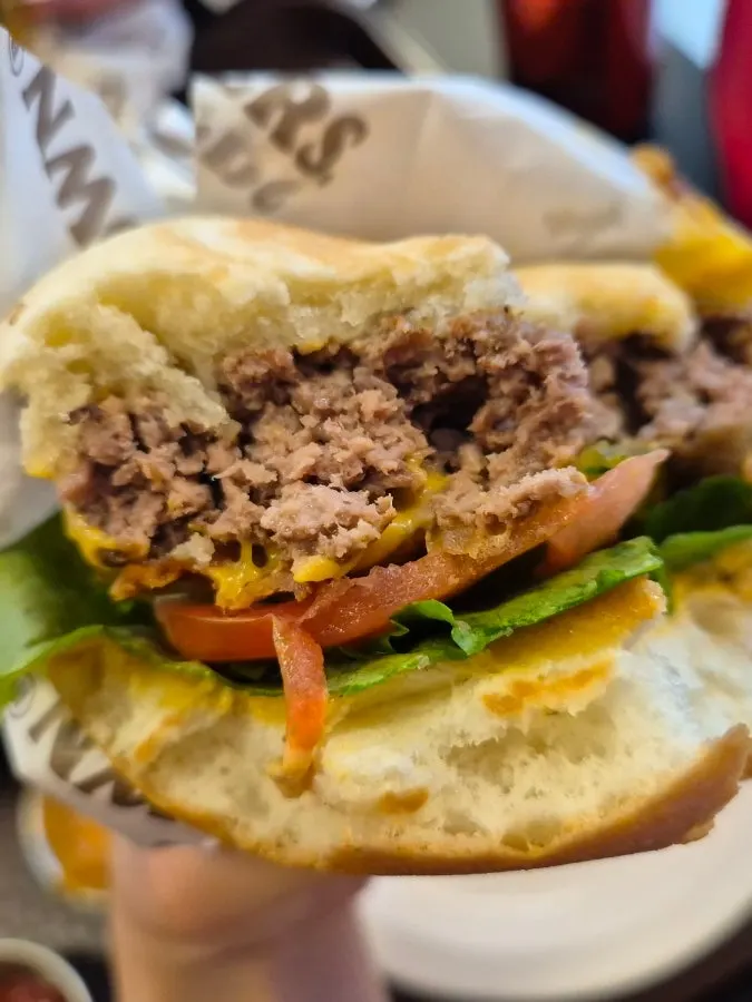Cross-section of a bitten Mexico Town burger