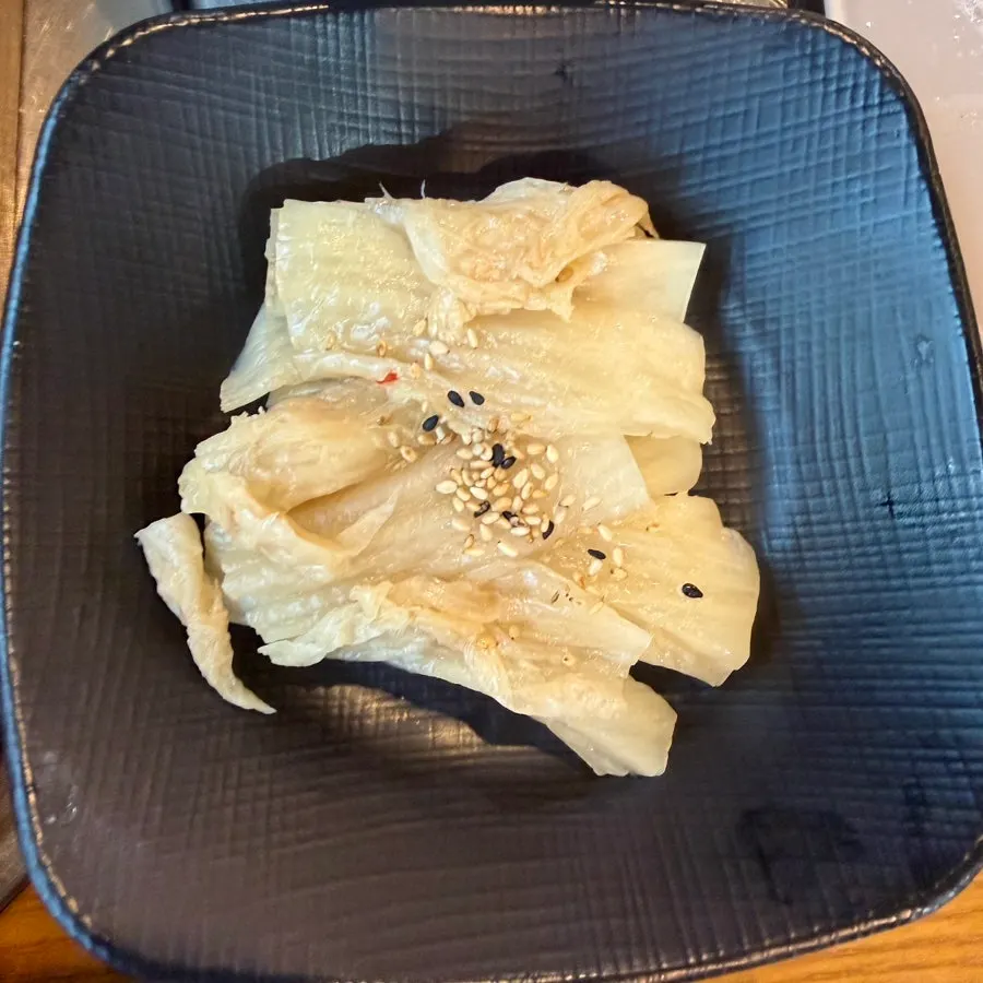 Beondegi and aged kimchi banchan