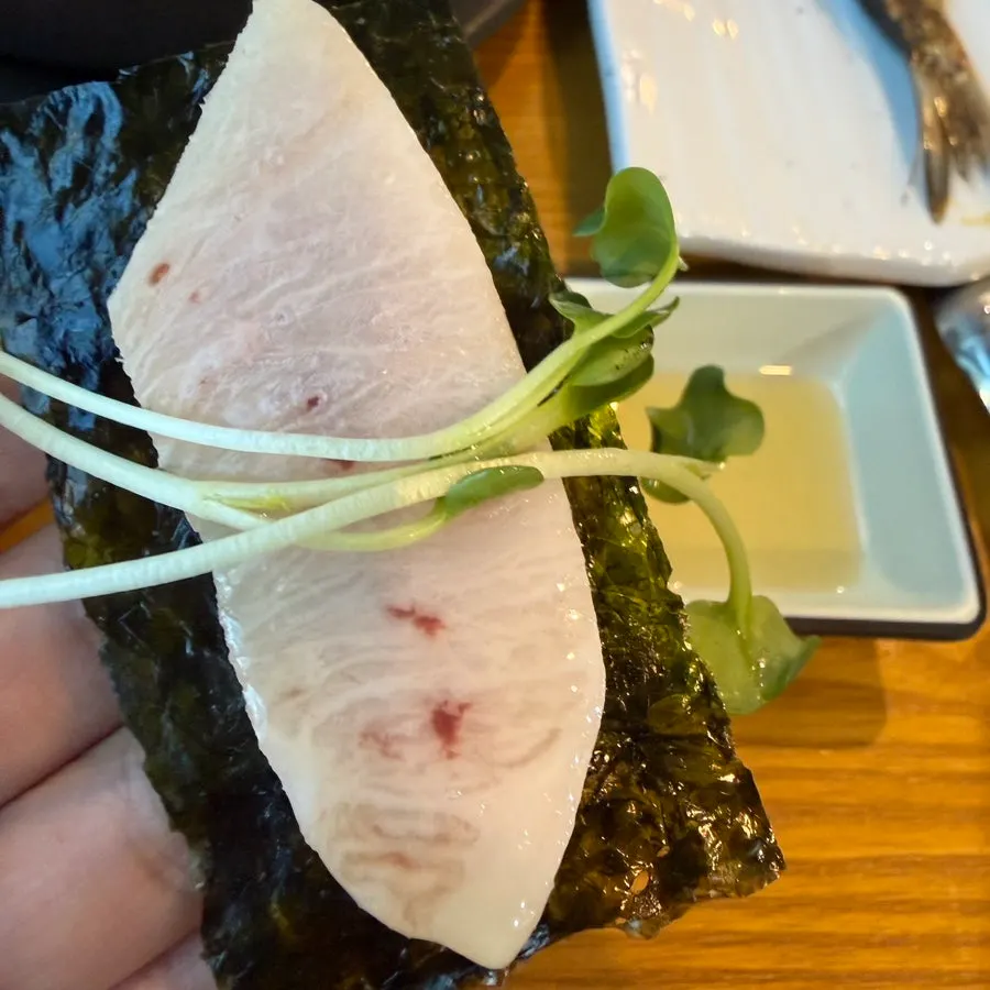 Sashimi over aged kimchi with chojang sauce