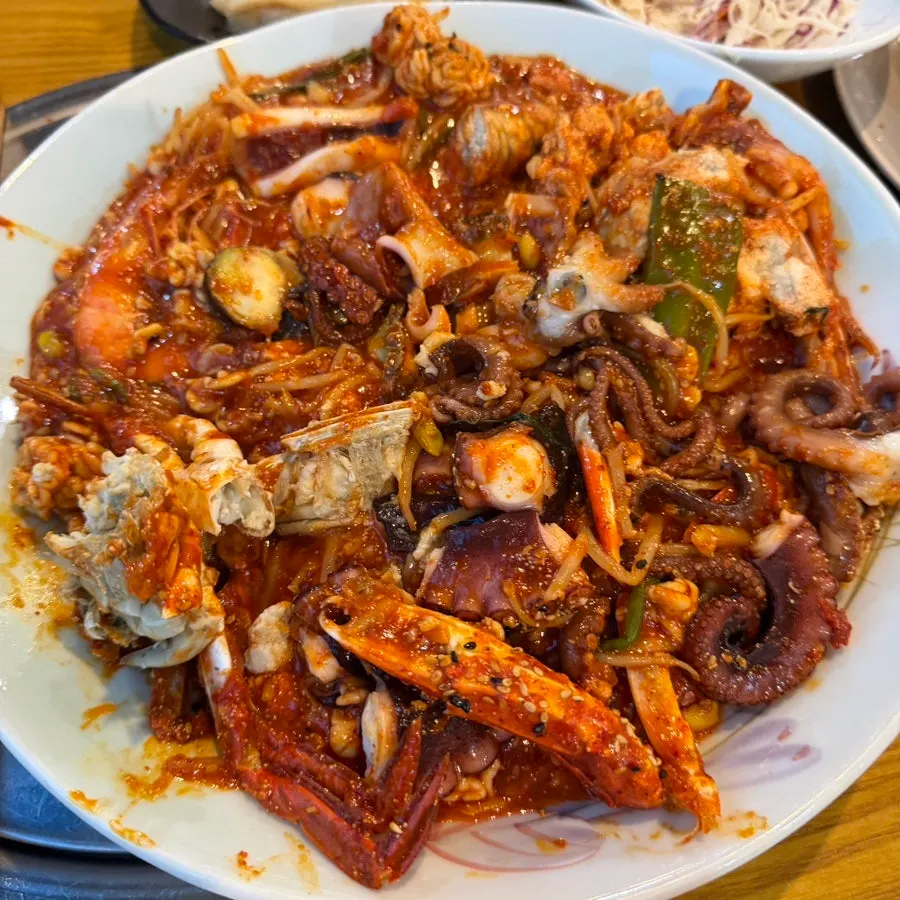 Seafood stew loaded with crab, octopus and abalone