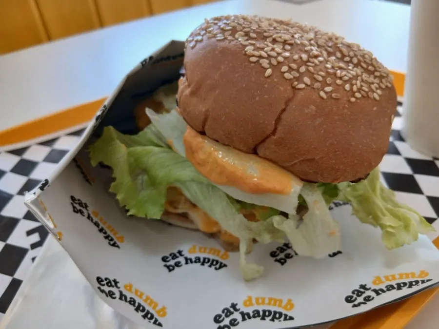 Double Deom Burger made more filling with extra lettuce