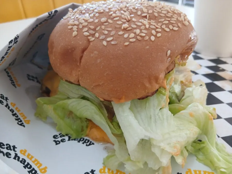 Cross-section of the cheese-bomb style Deom Burger