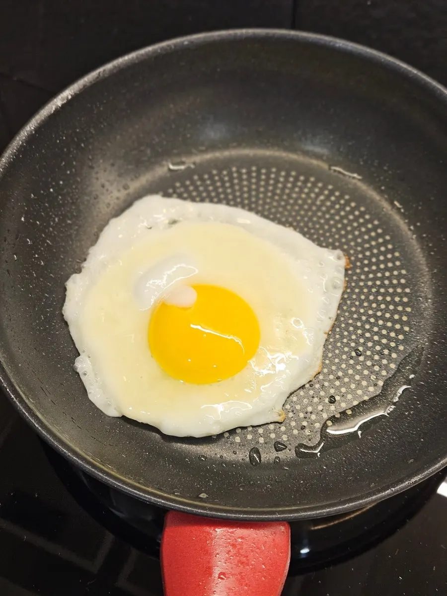 Deep-colored yolk of a boiled egg