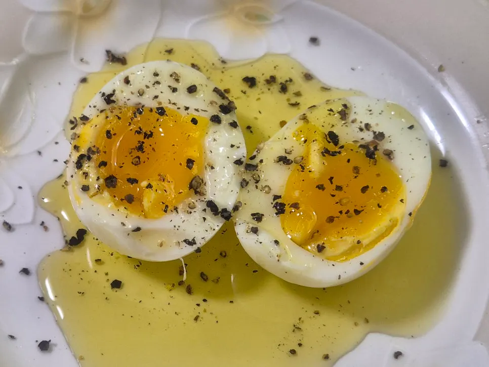 Cross-section of the soft-boiled animal-welfare fertilized egg