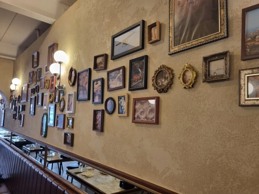 Restaurant interior showing table spacing