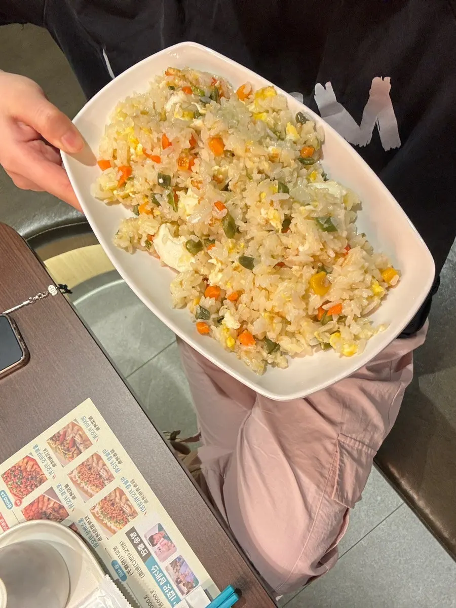 A spoonful of egg fried rice