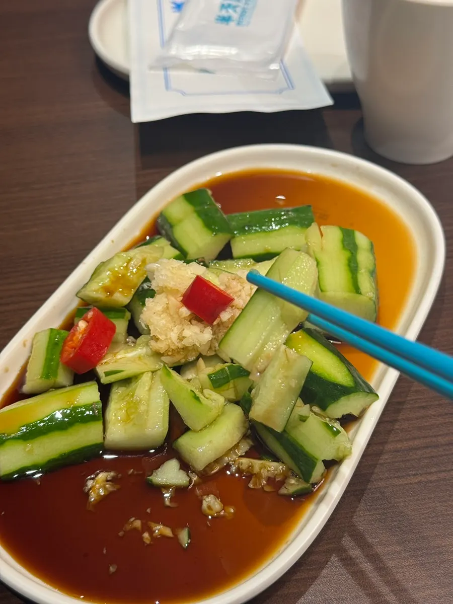 Cucumber salad received free through the Naver review event