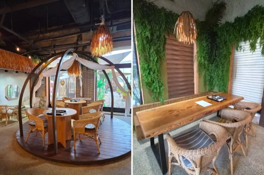 Spacious indoor space with exotic décor