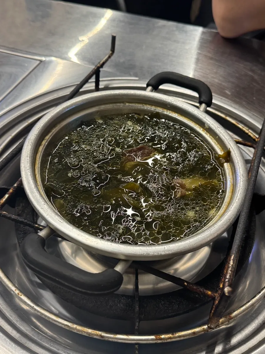 Beef seaweed soup and banchan