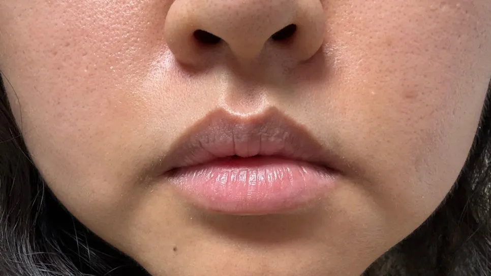 Applying a lip mask before bed