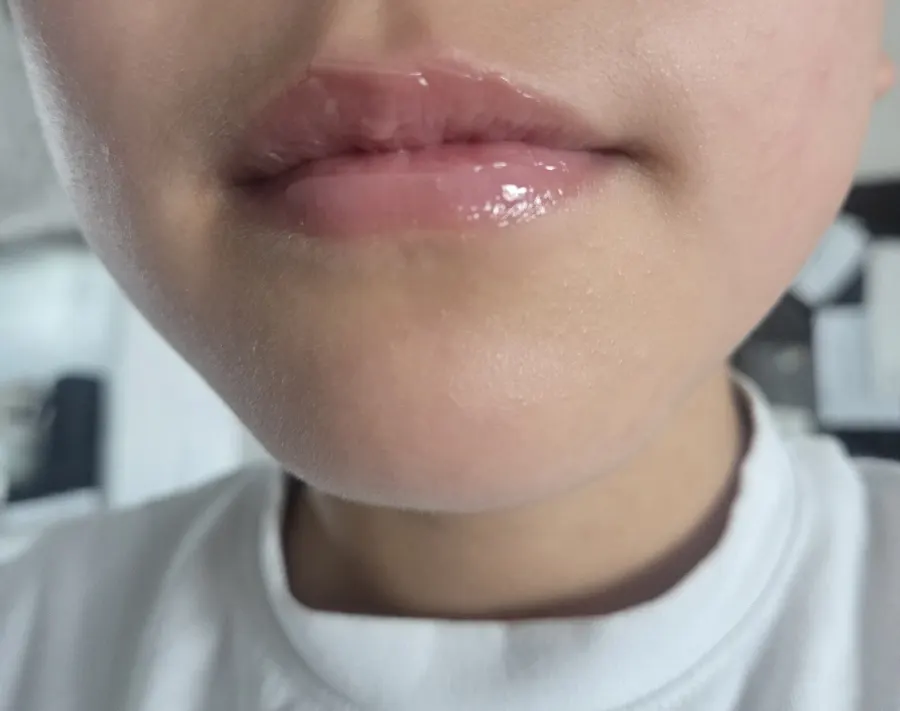 Applying the lip mask before bed