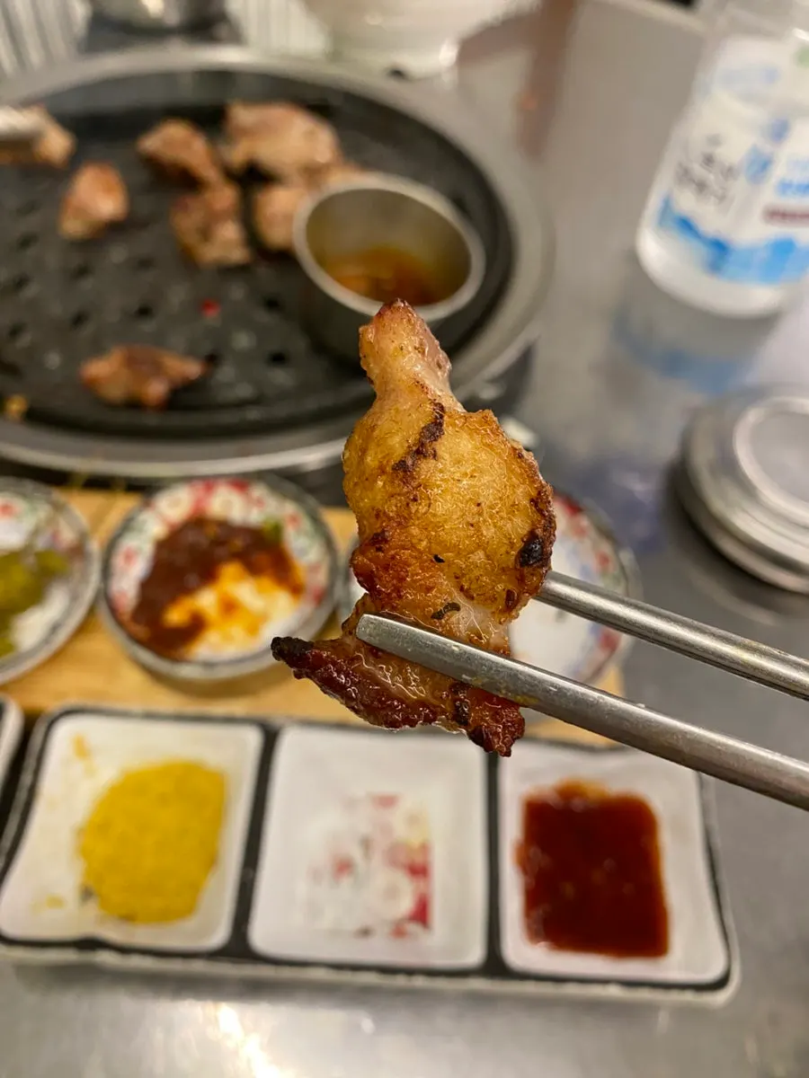 돼지꼬리 구이 클로즈업