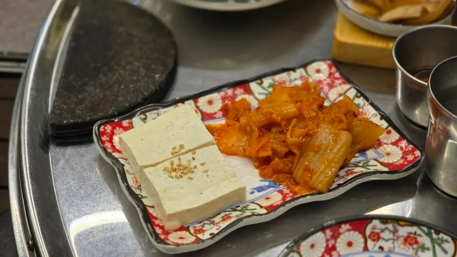 Table set with the standard included side dishes