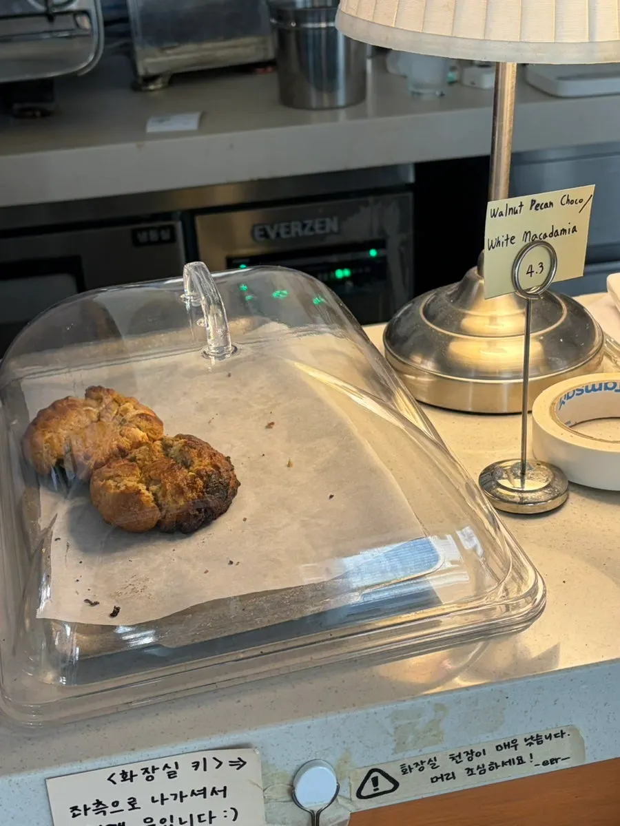 Bakery desserts in the display case