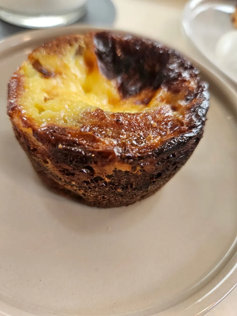 Egg tart and Basque cheesecake