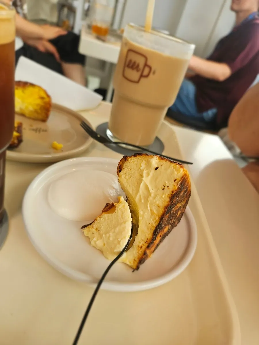 Dessert on a table at a café near Daeheung Station