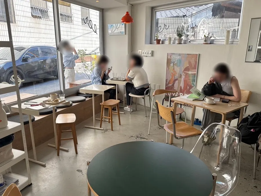 Cute and cozy interior space of the café