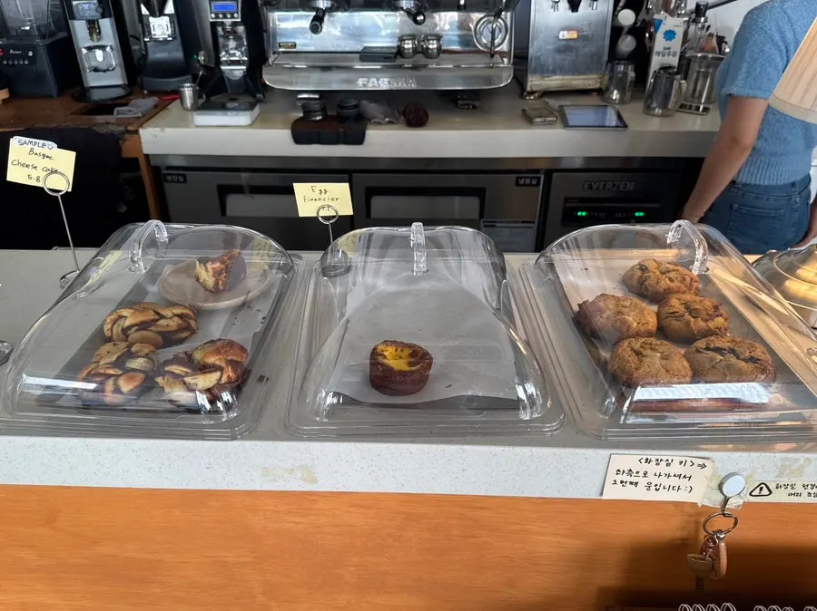 Showcase display of desserts