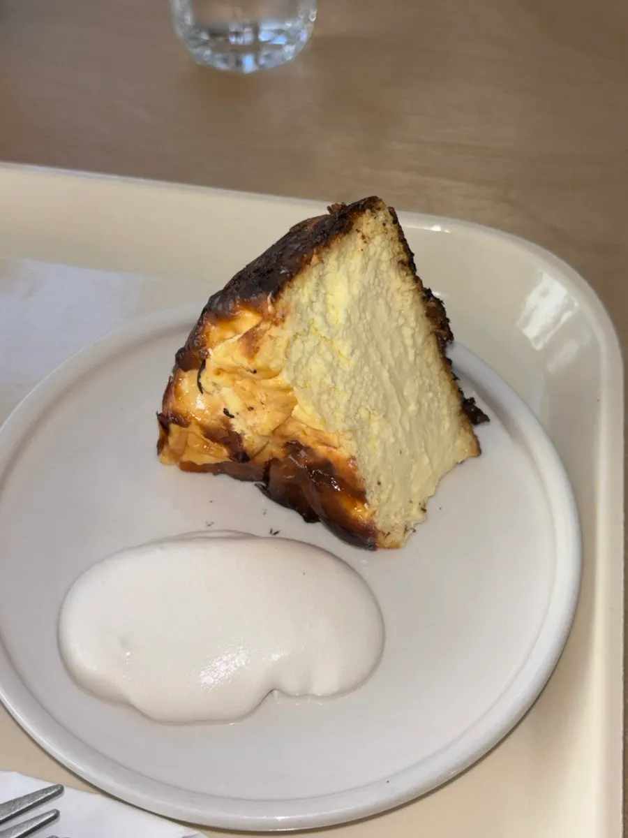 Basque cheesecake on a plate