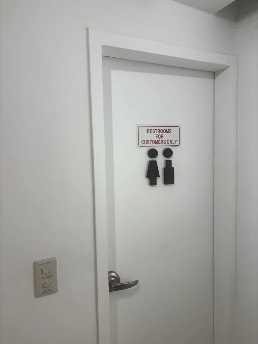 Restroom inside the shop