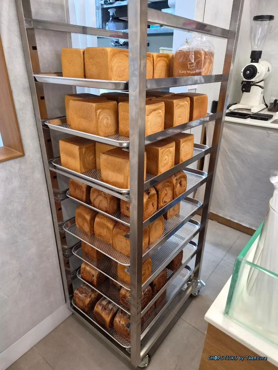 Bread tray full of freshly baked milk bread