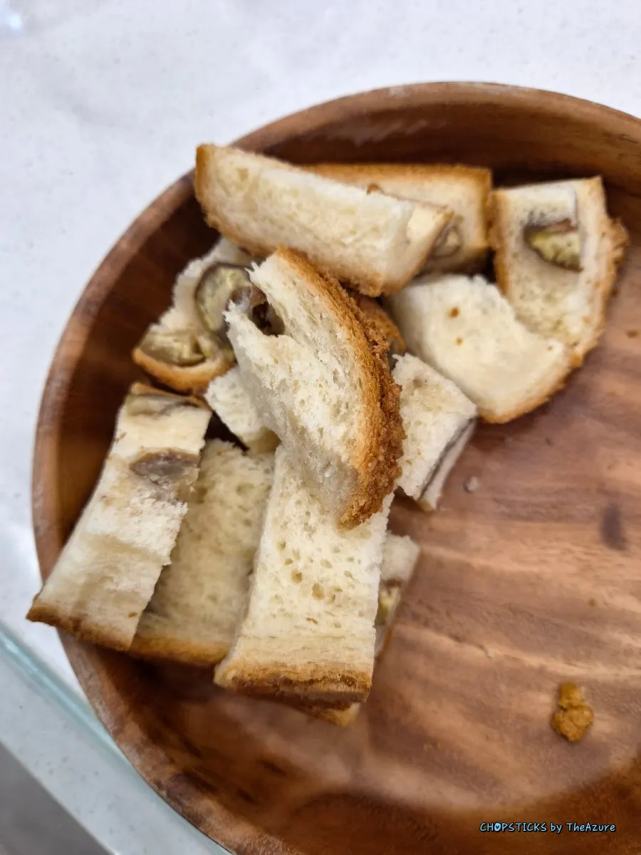 Display case of special milk breads