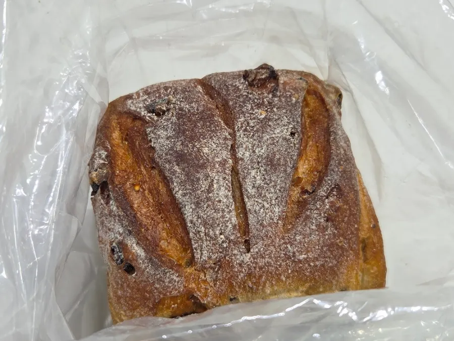 Walnut cranberry rye milk bread with fig cream cheese