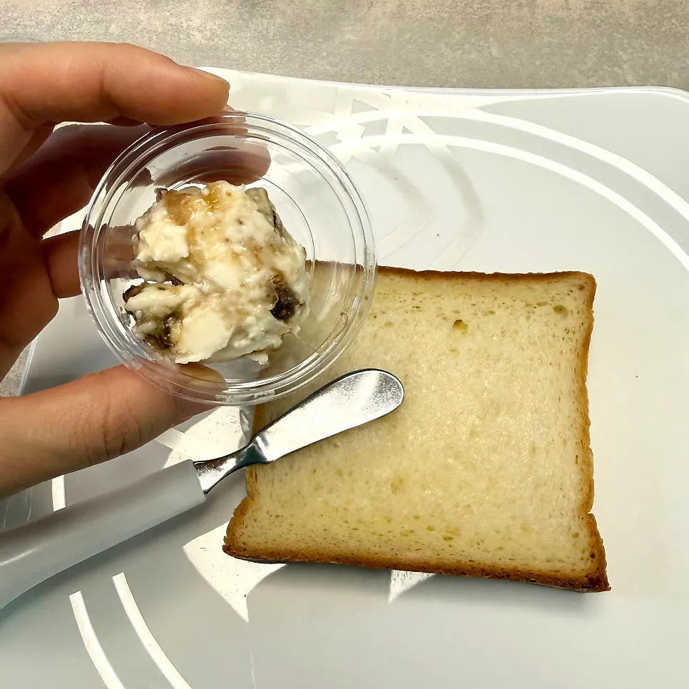 Golden Beurre milk bread laid out with cream cheeses