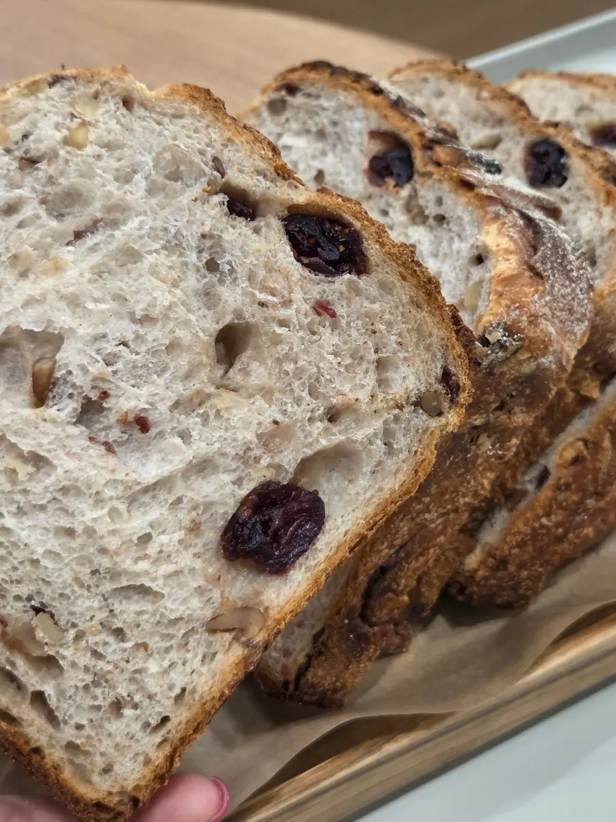 Close-up of the sliced milk bread
