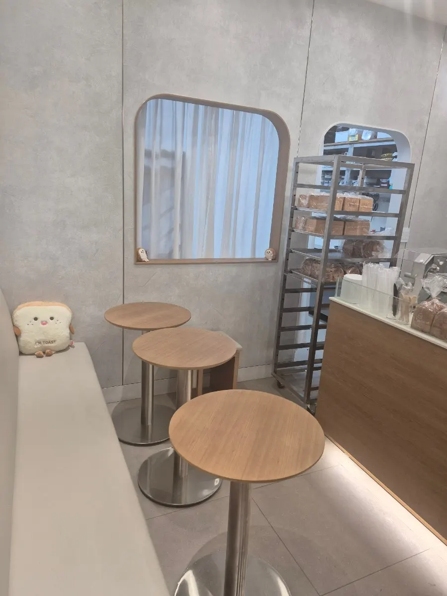 White-toned interior of the bakery