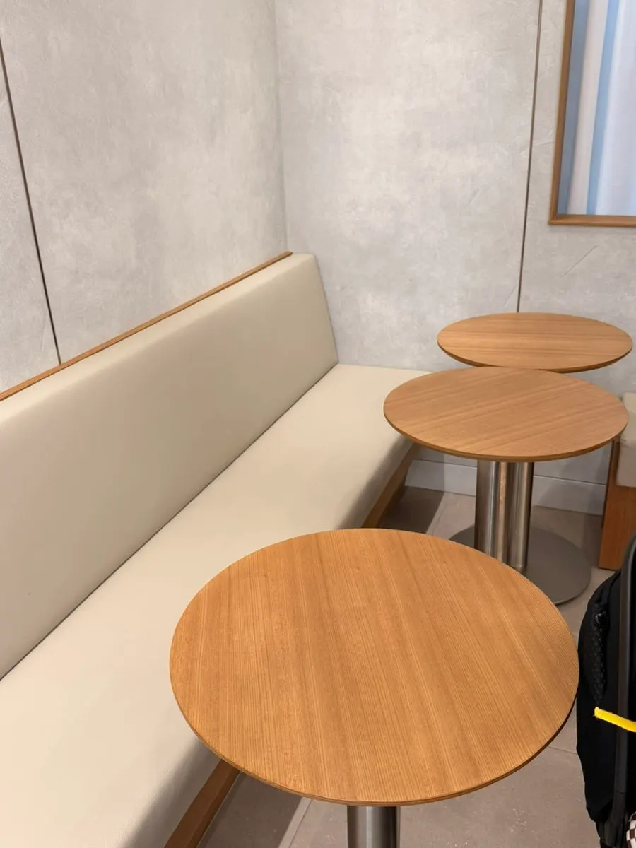 Cozy bakery interior with seating