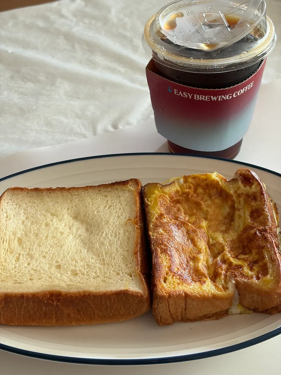 Packaged milk bread and two iced brewed coffees