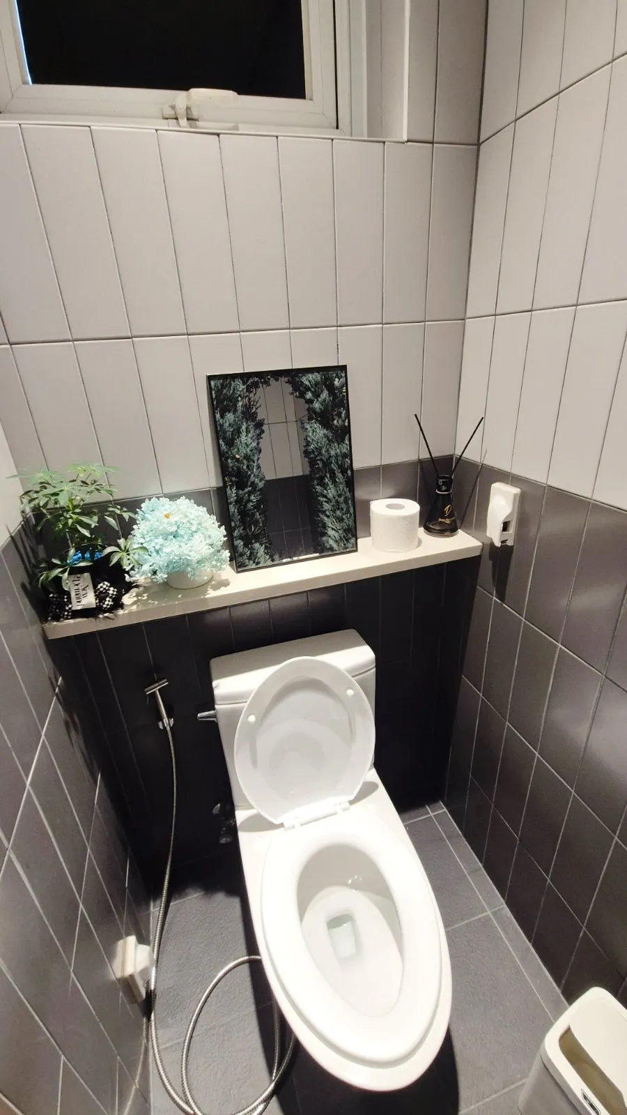 Entrance to gender-separated restrooms inside the store