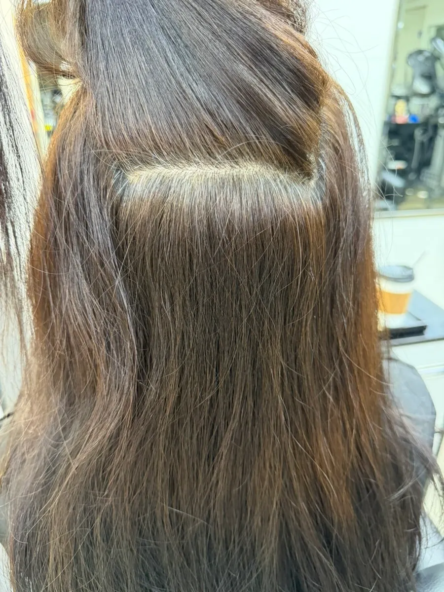 Rambut berkilau selepas siapan minyak