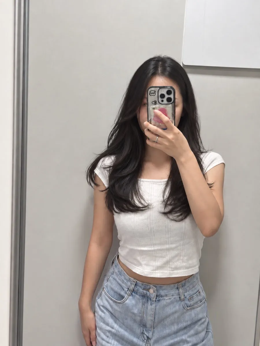 레이어드를 넣어 가벼워진 긴머리 커트 결과