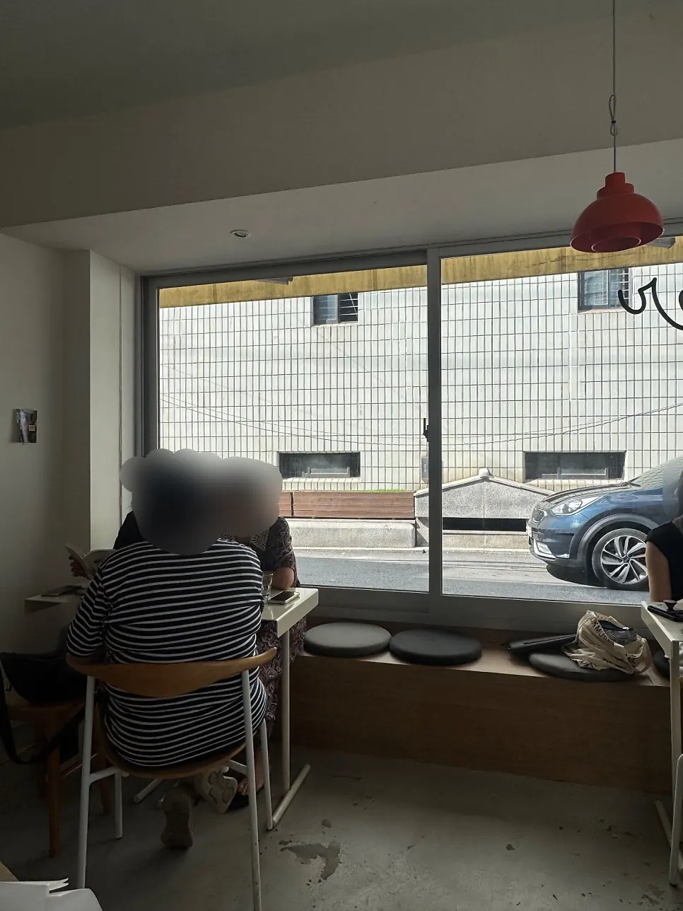 Seating next to the large window