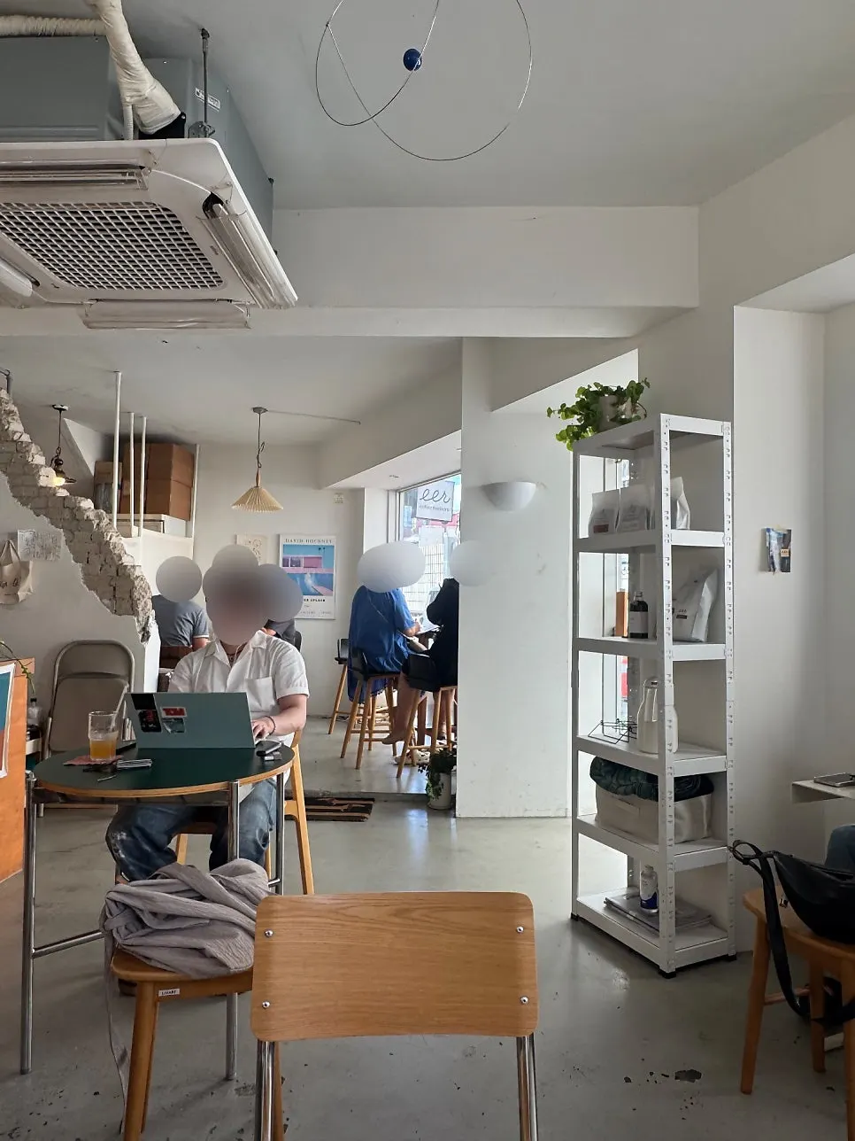 View of the quiet café interior