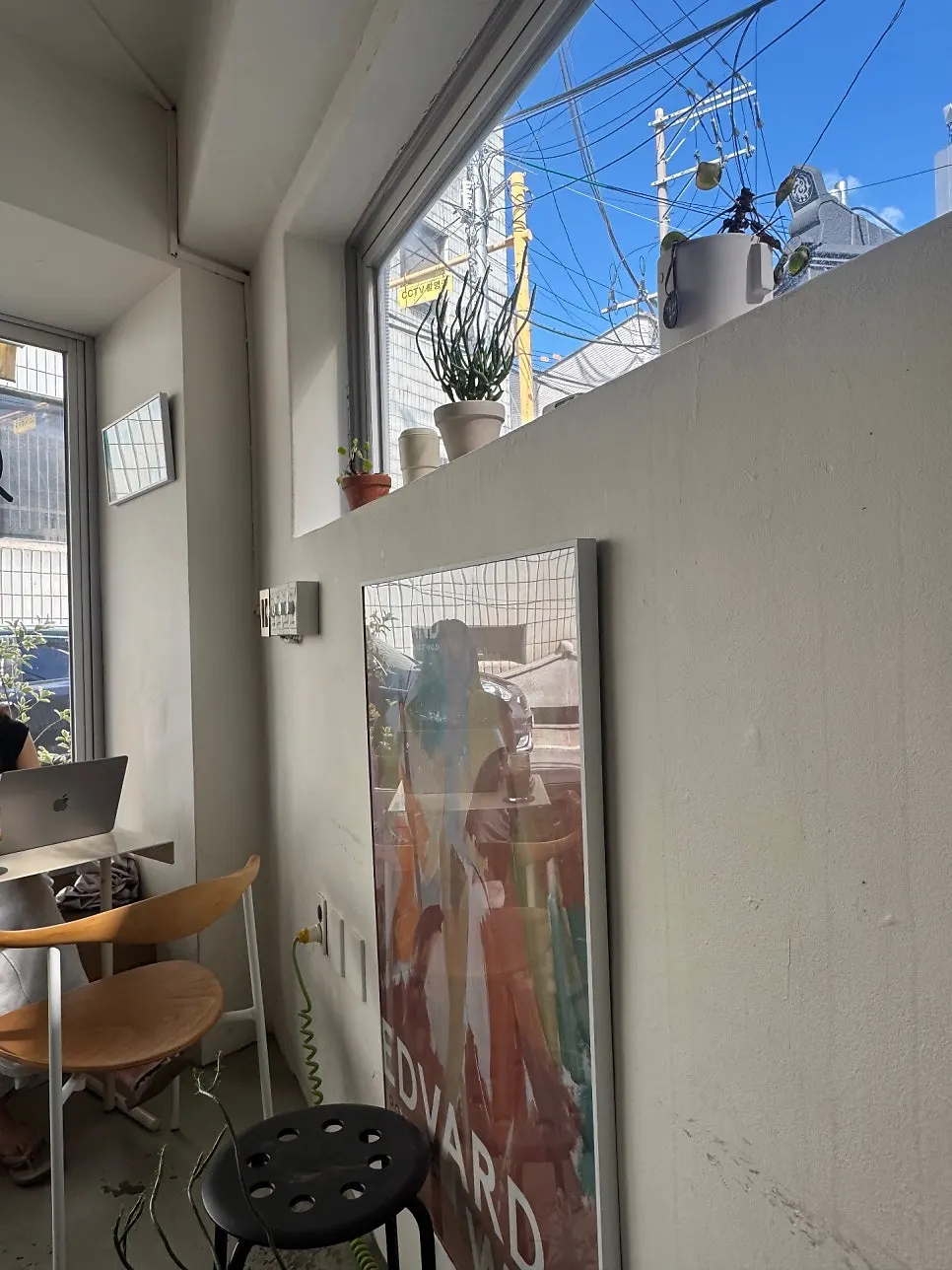 View near the window inside the café
