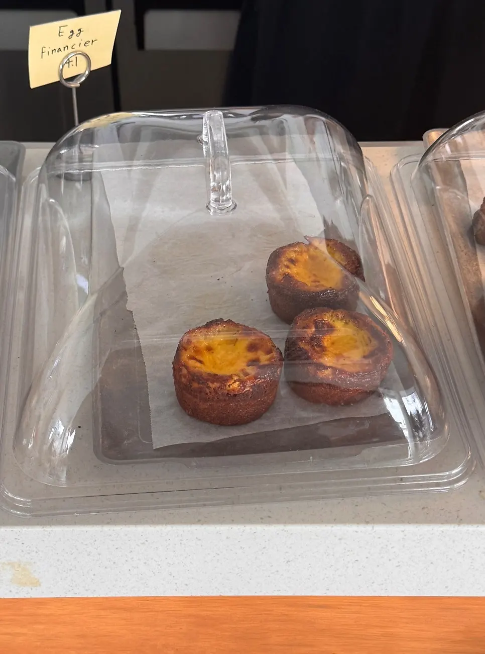 Dessert case with Basque cheesecake