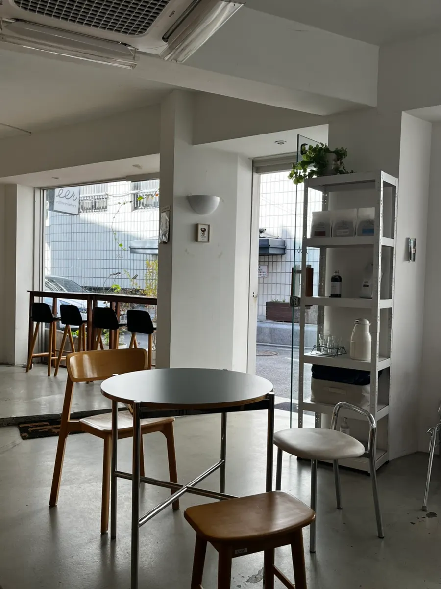 Interior of Ieo Coffee Roasters Gongdeok Branch with well-spaced tables