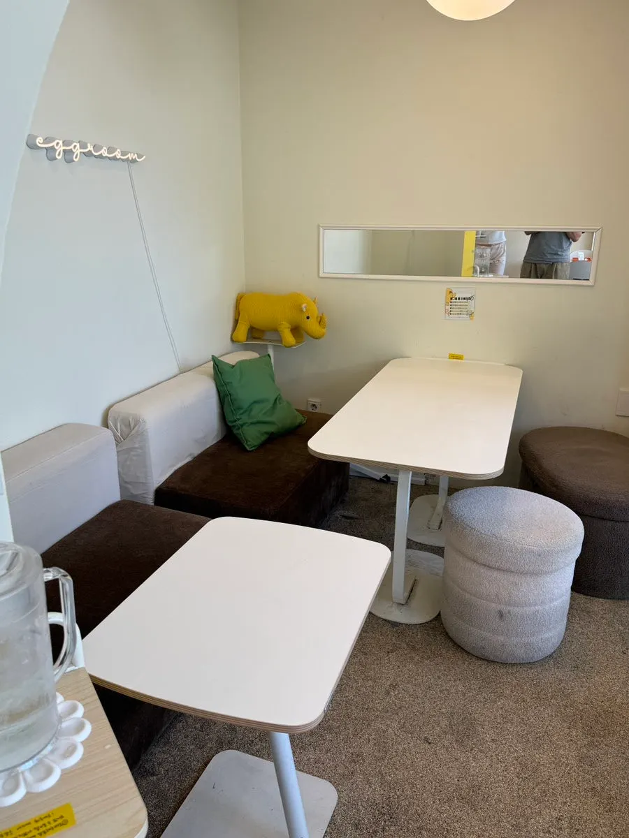 Eggroom's indoor interior and props