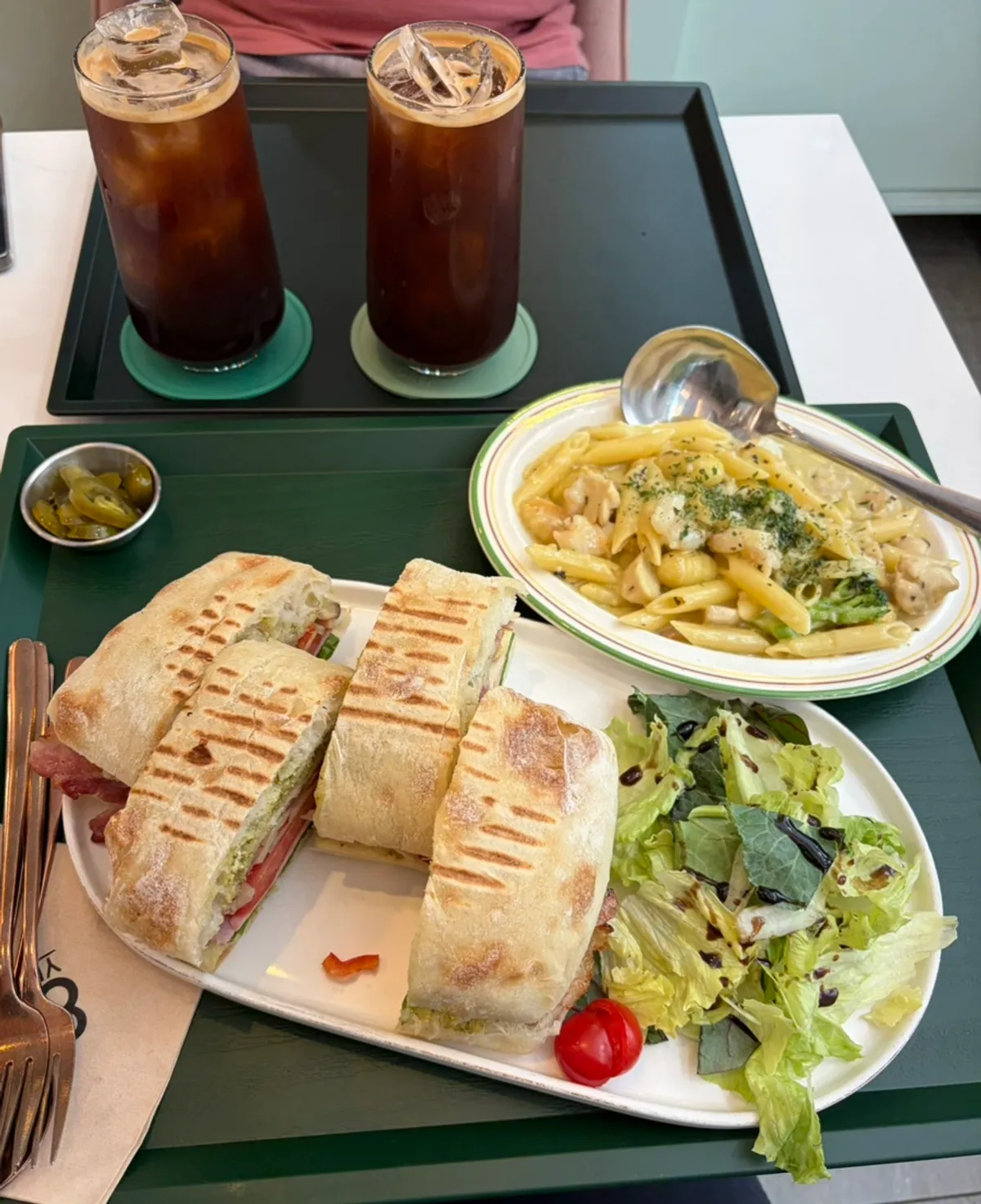 Sandwich and cream gnocchi served together at Eight Years