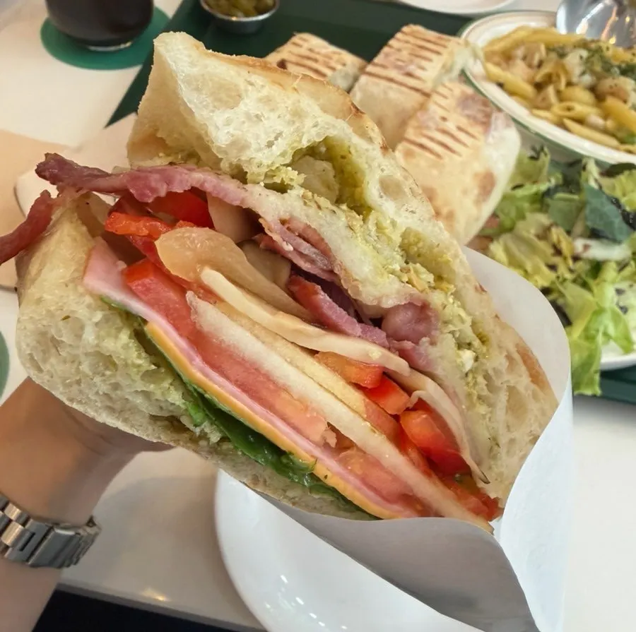 Cross-section of the ciabatta sandwich