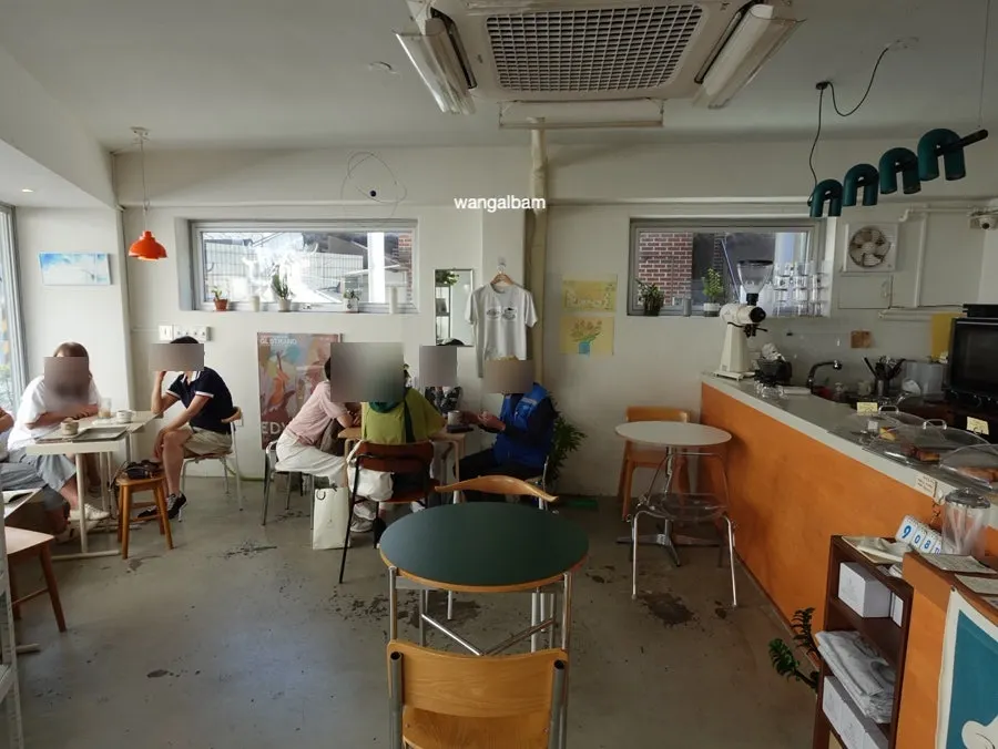Bar seating where you can watch coffee being brewed