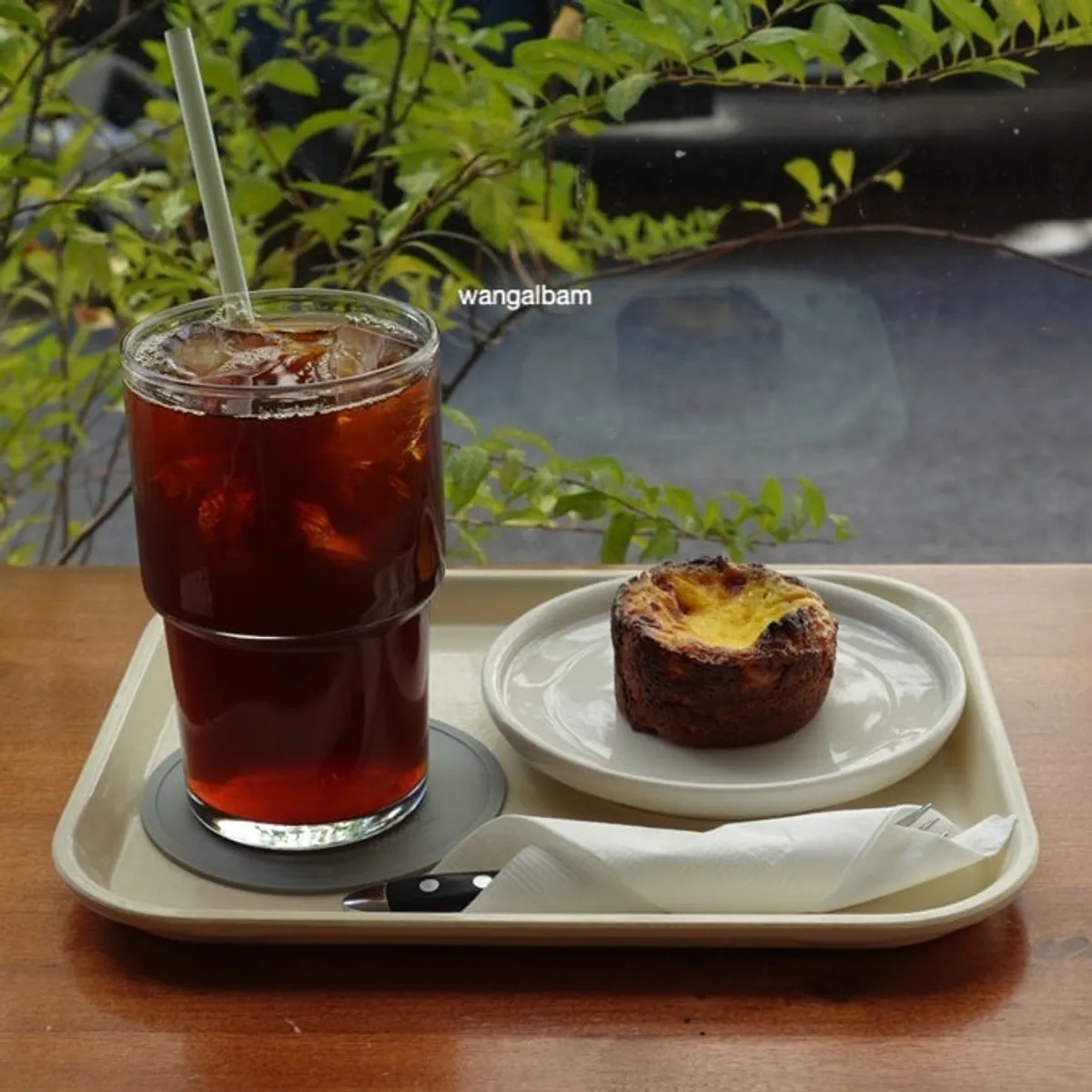 Egg financier served on a plate