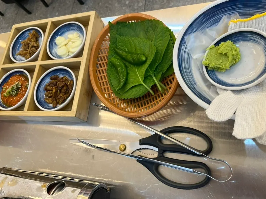 Banchan served in small bowls