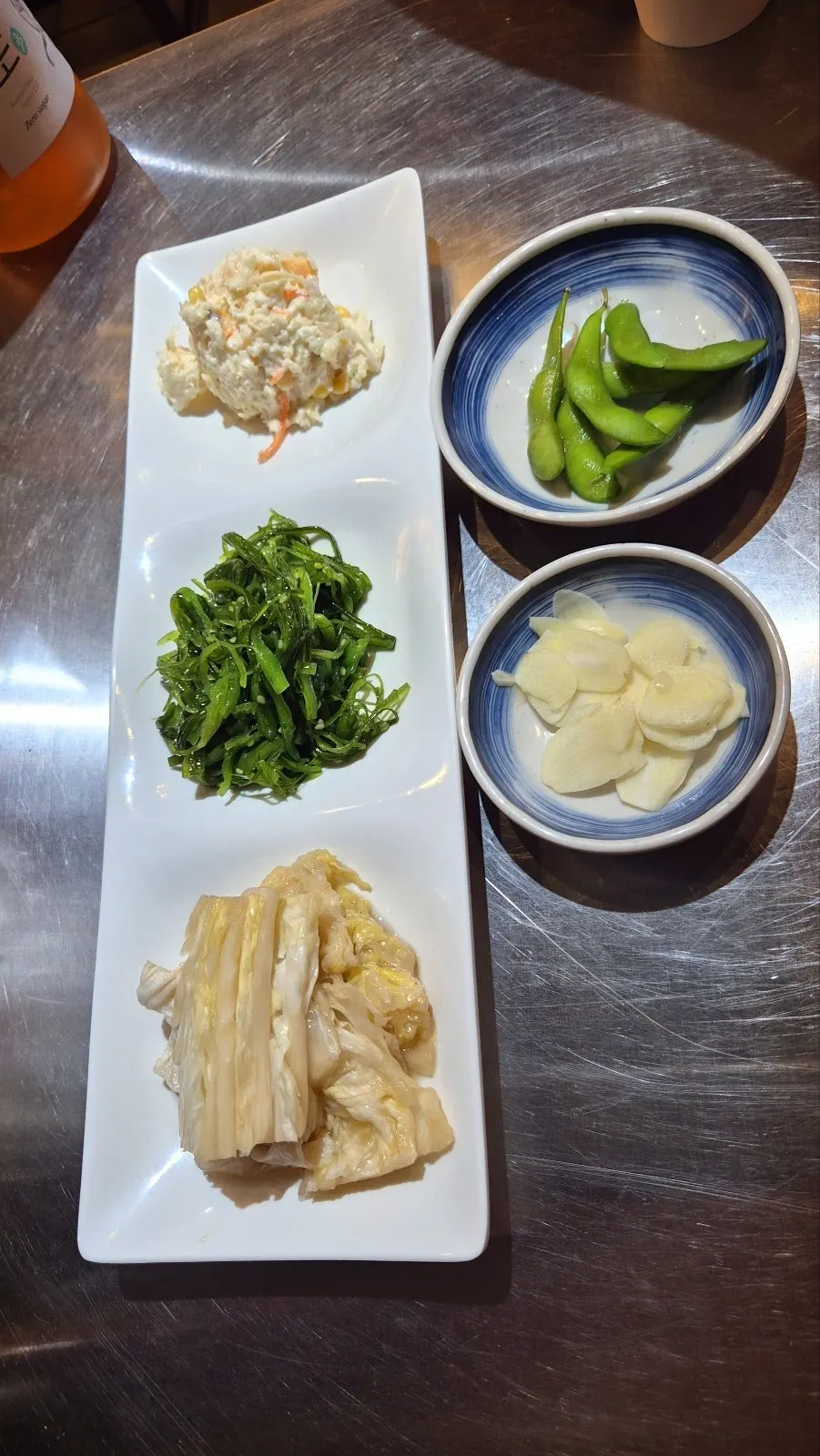 Neatly arranged side dishes