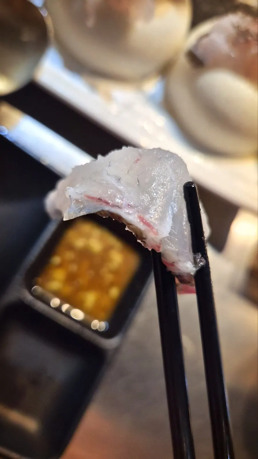 Generous small red snapper sashimi platter