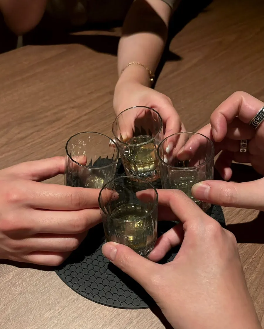 A glass of welcome peppermint tea