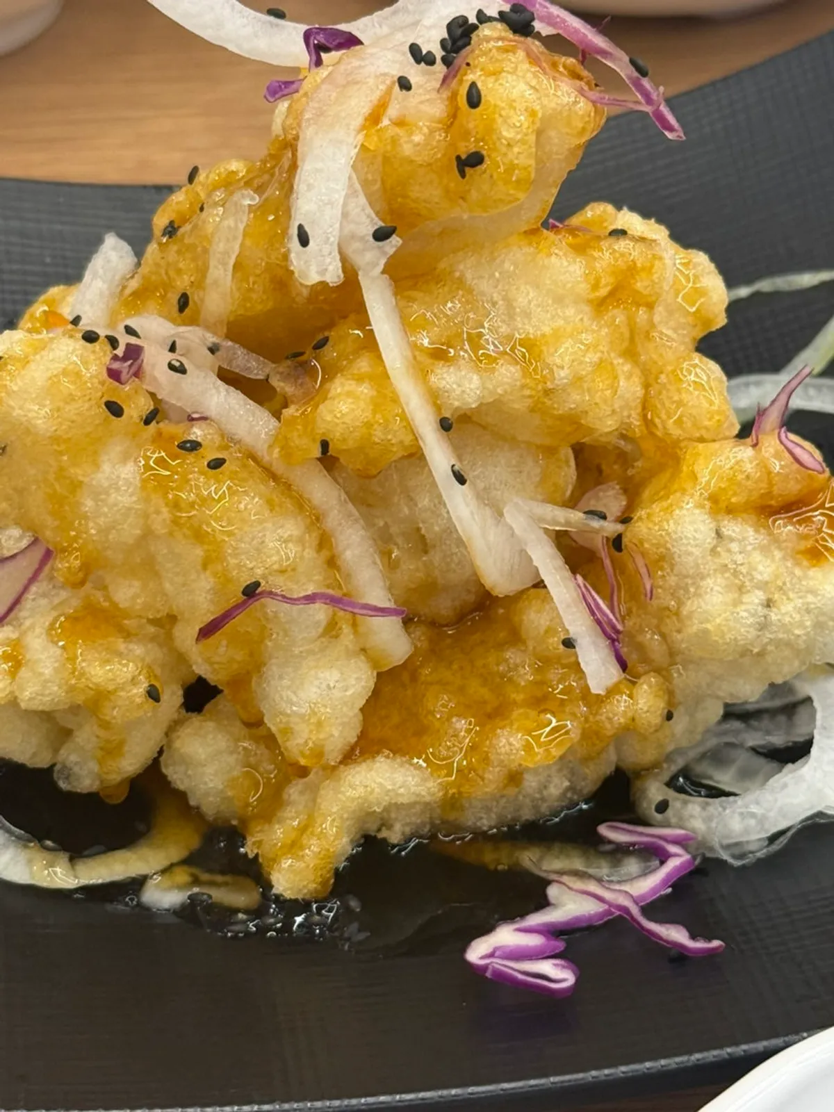 Freshly fried boneless kodari sweet and sour dish